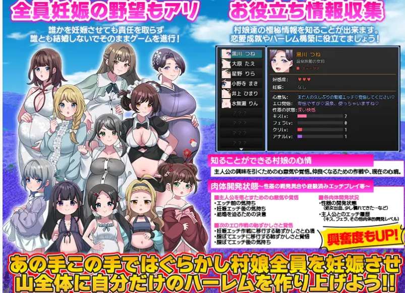 妊娠后宫生活模拟器 妊娠ハーレム生活シミュレーション PC版 日式生活模拟RPG Mtool汉化版图片-1